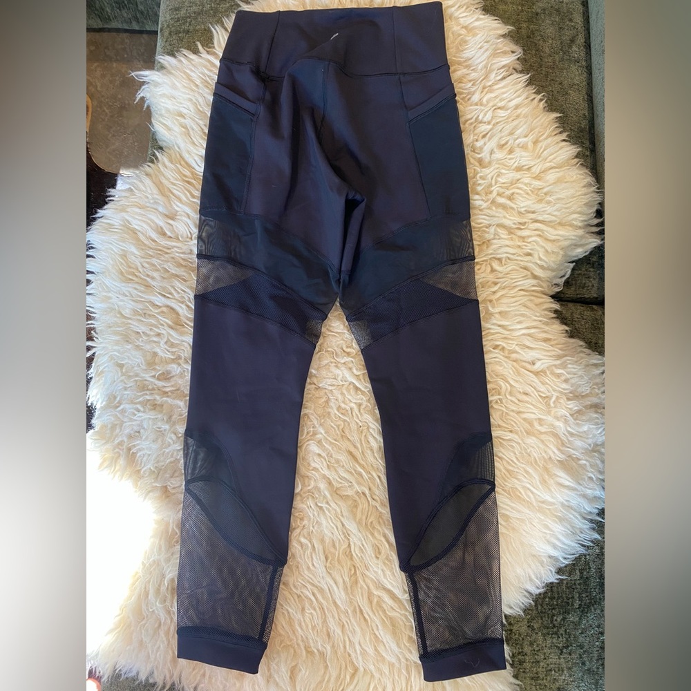 Lululemon Athletica Black Leggings with Mesh Panels